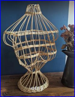 Two vintage wicker female upper body mannequins