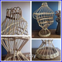 Two vintage wicker female upper body mannequins