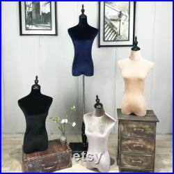 USAKHV 3 4 Half Body Mannequin Dress Form Female Women Underwear Display Stand Model QF0003 Black