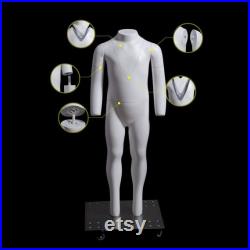 USAKHV Child Kids Unisex Ghost Invisible Mannequin Full Body Fiberglass Model Professional Photo Wheeled Stand Display 2 y.o.