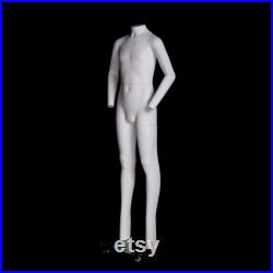 USAKHV Child Kids Unisex Ghost Invisible Mannequin Full Body Fiberglass Model Professional Photo Wheeled Stand Display GHK112-G