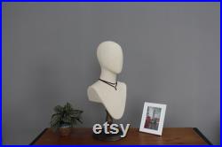 USAKHV Female Dress Form Head Mannequin Model Stand Display Fiberglass Cloth Wood 80FX-6W