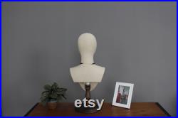 USAKHV Female Dress Form Head Mannequin Model Stand Display Fiberglass Cloth Wood 80FX-6W