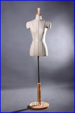 USAKHV Female Dress Form Mannequin Body Model Stand with Base Beige Store Display