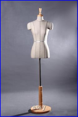 USAKHV Female Dress Form Mannequin Body Model Stand with Base Beige Store Display