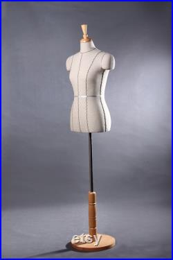 USAKHV Female Dress Form Mannequin Body Model Stand with Base Beige Store Display