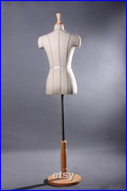 USAKHV Female Dress Form Mannequin Body Model Stand with Base Beige Store Display