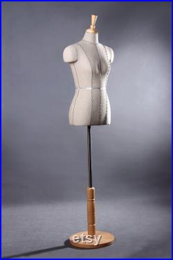 USAKHV Female Dress Form Mannequin Body Model Stand with Base Beige Store Display