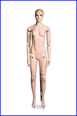 USAKHV Female Realistic Joints Adjustable Fiberglass Mannequin Full Body Model Stand FM01