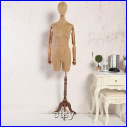 USAKHV Female Women Dress Form Mannequin Body with arms Head Base Store Display Model