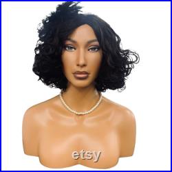 USAKHV Female Women Fiberglass Realistic Mannequin Head Bust Wig Stand for Wigs Store Display Model (JOJO)