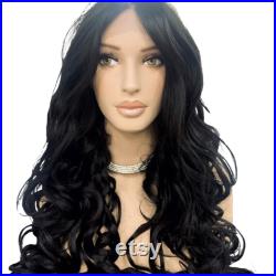 USAKHV Female Women Fiberglass Realistic Mannequin Head Bust Wig Stand for Wigs Store Display Model KOYA