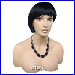 USAKHV Female Women Fiberglass Realistic Mannequin Head Bust Wig Stand for Wigs Store Display Model KOYA