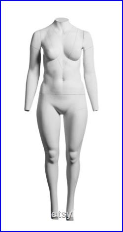 USAKHV Female Women Ghost Invisible Mannequin Full Body Fiberglass Model Display Professional Photo Wheeled Stand SIZE X-Large (GH14)