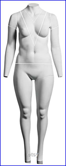 USAKHV Female Women Ghost Invisible Mannequin Full Body Fiberglass Model Display Professional Photo Wheeled Stand SIZE X-Large (GH14)