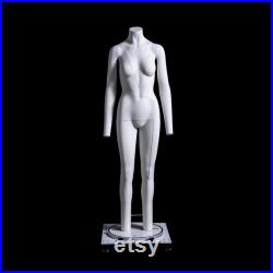USAKHV Female Women Ghost Invisible Mannequin V Cut Full Body Fiberglass Model Professional Photo Wheeled Stand GH21 (White)