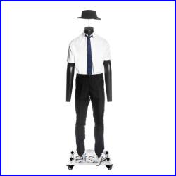 USAKHV Full Body Male Men Ghost Invisible Mannequin Fiberglass White Black Skin Model Professional Photo Wheeled Stand Base (GH23-Black)