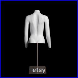 USAKHV Half Body Female Ghost Mannequin Headless Fiberglass White Model Display Stand Photo Professional GH16 white