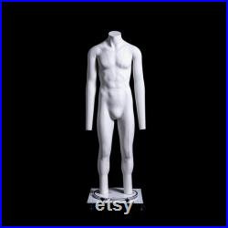 USAKHV Invisible Full Body Male Ghost Mannequin Fiberglass White Model Stand GH23