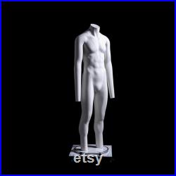 USAKHV Invisible Full Body Male Ghost Mannequin Fiberglass White Model Stand GH23