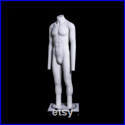 USAKHV Invisible Full Body Male Ghost Mannequin Fiberglass White Model Stand GH23