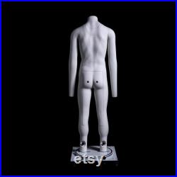USAKHV Invisible Full Body Male Ghost Mannequin Fiberglass White Model Stand GH23