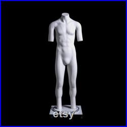USAKHV Invisible Full Body Male Ghost Mannequin Fiberglass White Model Stand GH23