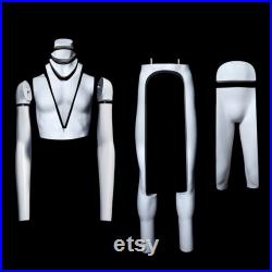 USAKHV Invisible Full Body Male Ghost Mannequin Fiberglass White Model Stand GH23