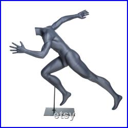 USAKHV Male Female Kids Child Body Half Full Running Athletic Sport Fiberglass Mannequin Model Stand Store Torso Display