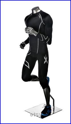 USAKHV Male Female Kids Child Body Half Full Running Athletic Sport Fiberglass Mannequin Model Stand Store Torso Display