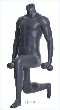 USAKHV Male Female Kids Child Body Half Full Running Athletic Sport Fiberglass Mannequin Model Stand Store Torso Display