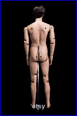 USAKHV Realistic Joints Fiberglass Male Mannequin Full Body Model Stand HM01