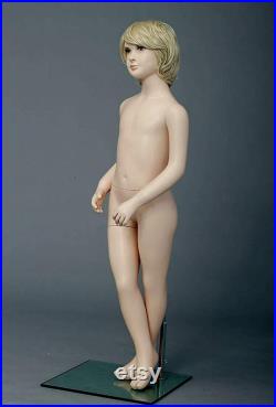 USAKHV Realistic Youth Child Kid Unisex Fiberglass Mannequin Full Body Model Stand Display ITA3 9 10 y.o