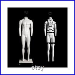 Ultimate Invisible Ghost Adult Male Matte White Fiberglass Photography Mannequin with Magnetic Fittings GHT-M