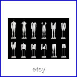 Ultimate Invisible Ghost Adult Male Matte White Fiberglass Photography Mannequin with Magnetic Fittings GHT-M