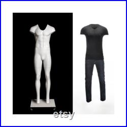 Ultimate Invisible Ghost Adult Male Matte White Fiberglass Photography Mannequin with Magnetic Fittings GHT-M