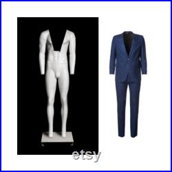 Ultimate Invisible Ghost Adult Male Matte White Fiberglass Photography Mannequin with Magnetic Fittings GHT-M