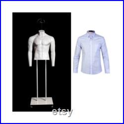 Ultimate Invisible Ghost Adult Male Matte White Fiberglass Photography Mannequin with Magnetic Fittings GHT-M