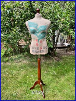 Upcycled Coffee Bean Bag Tailors Mannequin Dummy Size. Size 6 For Tailoring or Display Prop