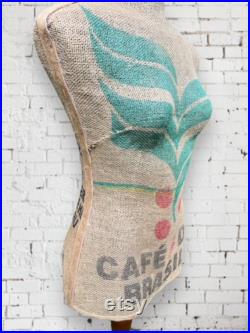 Upcycled Coffee Bean Bag Tailors Mannequin Dummy Size. Size 6 For Tailoring or Display Prop