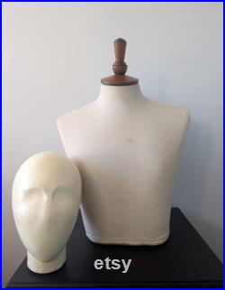 Upper body mannequin with removable oak insert and head