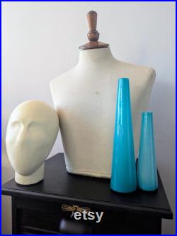 Upper body mannequin with removable oak insert and head