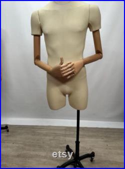 Used Male Mannequin Dress Form with Bendable Arms