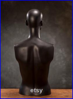 VINTAGE half body female MANNEQUIN Real Size dummy, black female mannequin, human body decoration