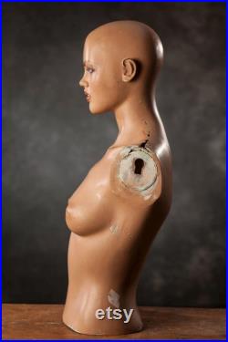 VINTAGE half body female MANNEQUIN from 1980s, Lady Dummy Torso