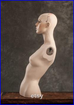VINTAGE half body female MANNEQUIN from 1980s, Lady Dummy Torso
