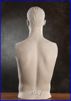 VINTAGE half body male MANNEQUIN Real Size Man dummy from 1980s, White male mannequin, human body decoration