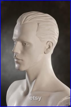 VINTAGE half body male MANNEQUIN Real Size Man dummy from 1980s, White male mannequin, human body decoration