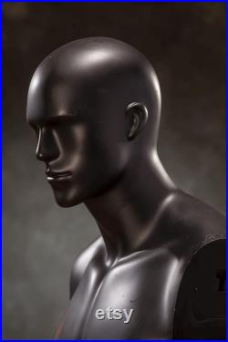 VINTAGE half body male MANNEQUIN Real Size Man dummy from 1980s, black male mannequin, human body decoration