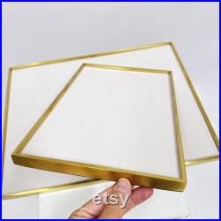 Velvet Jewelry Display Tray Gold Edge Stainless Steel Organizer Velvet Jewelry Display Tray Gold Edge Stainless Steel Organizer